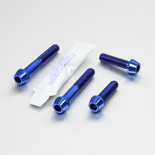 Titanium Pillion Footrest Hanger Bolt Kit Blue