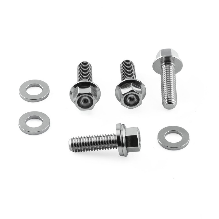 Stainless Steel Cycle Caliper Kit M6x(1.00)x20mm Flanged Hex Bolt & Washers