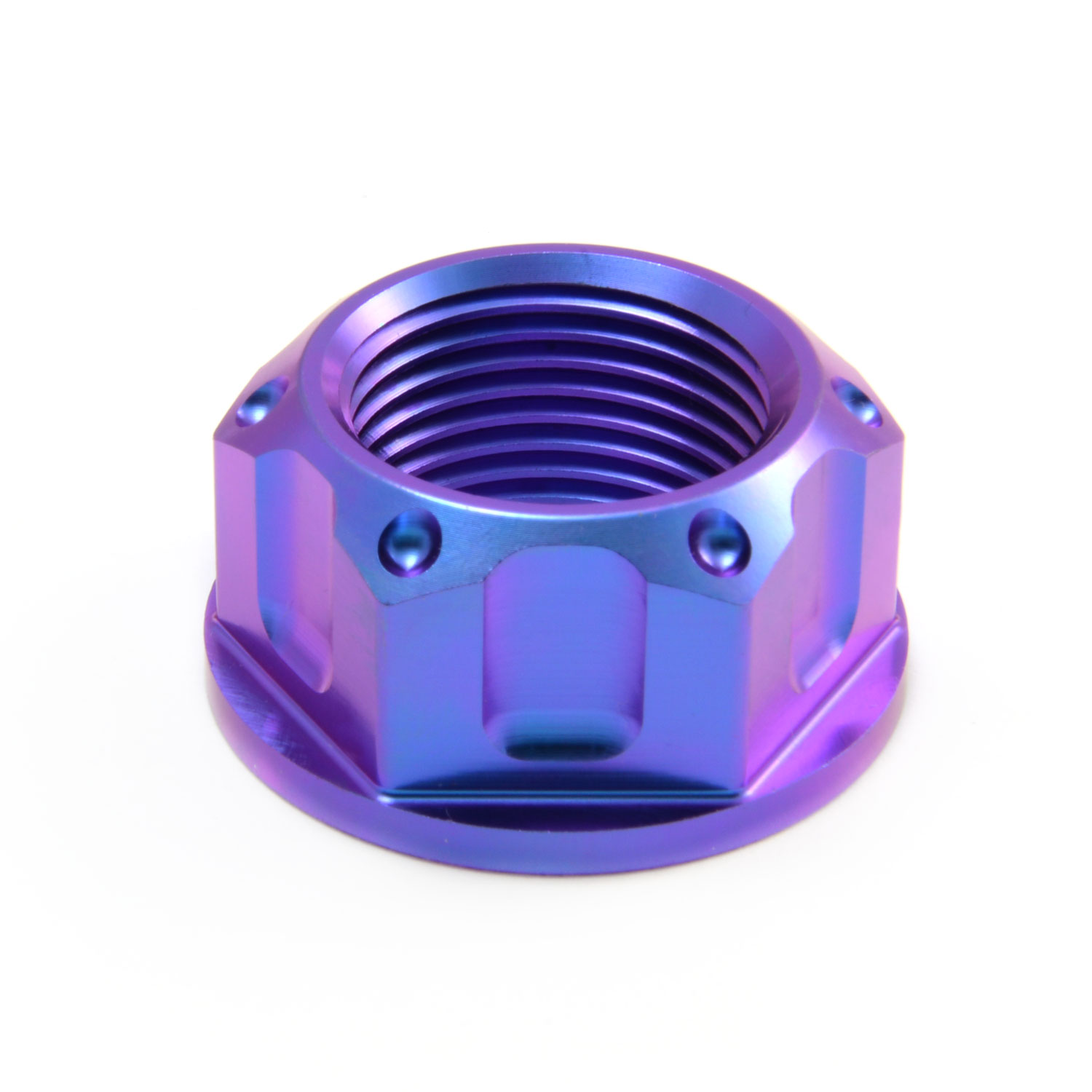 Titanium Flanged Axle Nut M20x(1.50mm) 32mm Flange Front Wheel