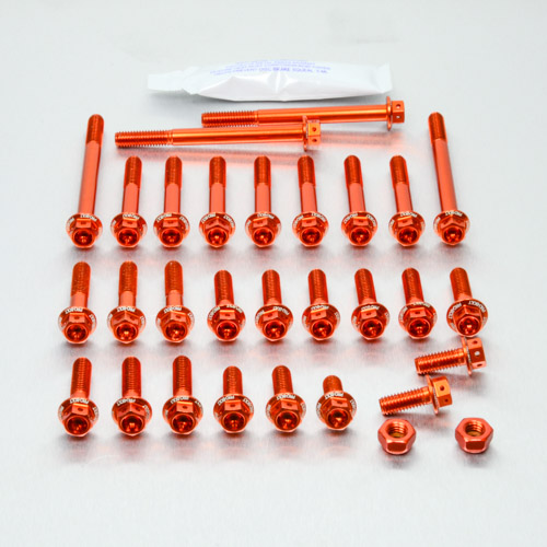 Aluminium Engine Kit Husqvarna FE 350 Race Spec Etched EOHQ003HXRE Orange 17-18 img