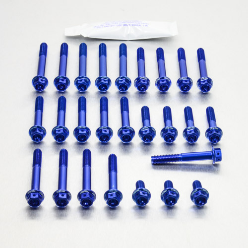 Aluminium Engine Kit Kawasaki KLX125 Race Spec Etched EOKA27HXRE Blue 2010-2018 img