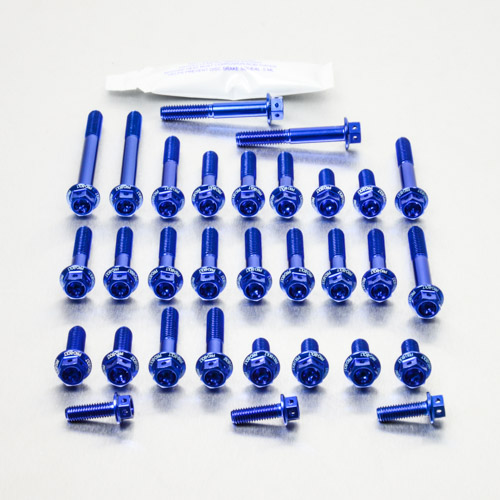 Aluminium Engine Kit KTM 4 Stroke SX350 Race Spec Etched EOKTM111HXRE Blue 14-16 img