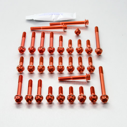 Aluminium Engine Kit Suzuki GSR600 Race Spec Etched ESU077HXRE Orange 2006-2010 img