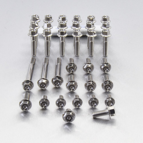 Stainless Steel Engine Kit Husqvarna FE 450 Enduro Flanged Hex Polished 15-16 img