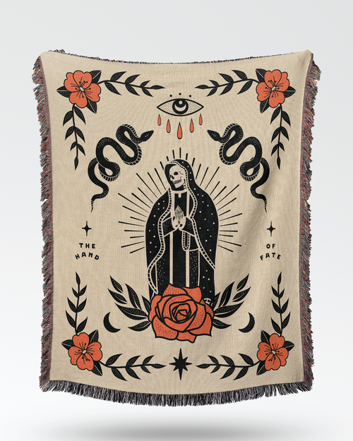 The Hand of Fate Woven Blanket - Cream