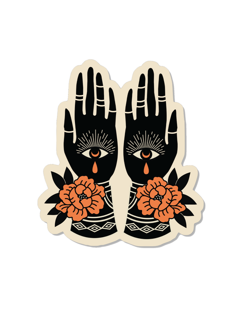 Floral Hands Sticker