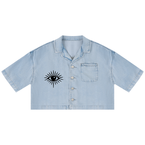 Memento Mori Vintage Wash Boxy Cropped Shirt