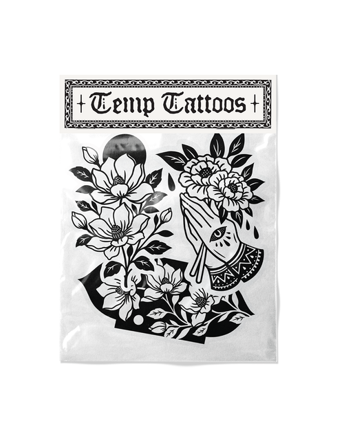 Blackwork Florals Temp Tattoos