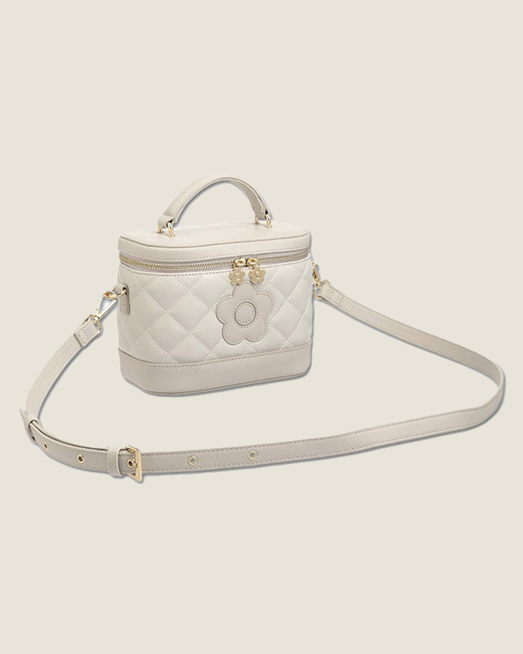 Daisy Patch Quilt Vanity 2way Shoulder Bag Daisy Patch Quilt Vanity 2way Shoulder Bag