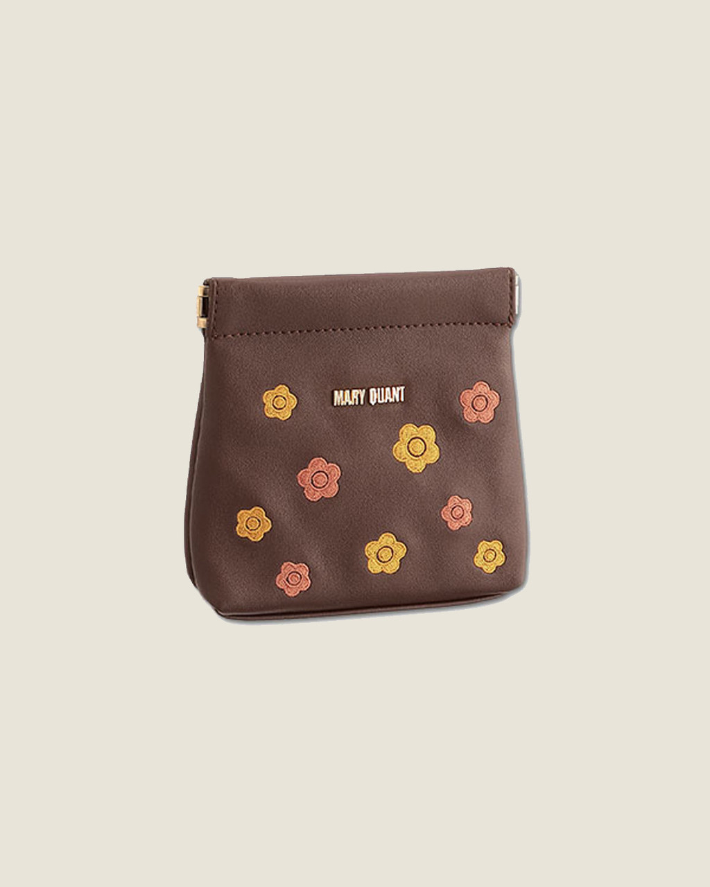 Bicolour Embroidery Spring Mouth Pouch