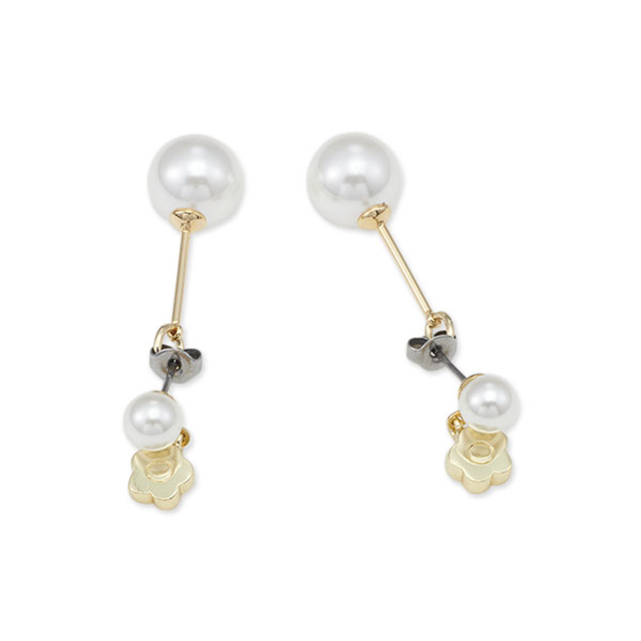 Metal Point Pearl Earrings