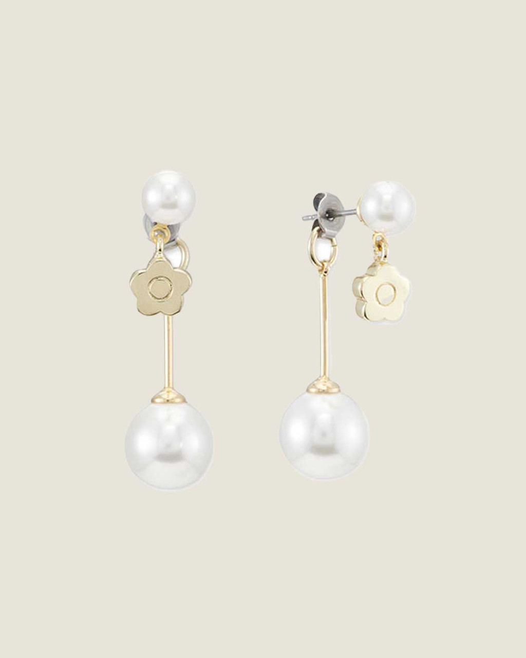 Metal Point Pearl Earrings Metal Point Pearl Earrings