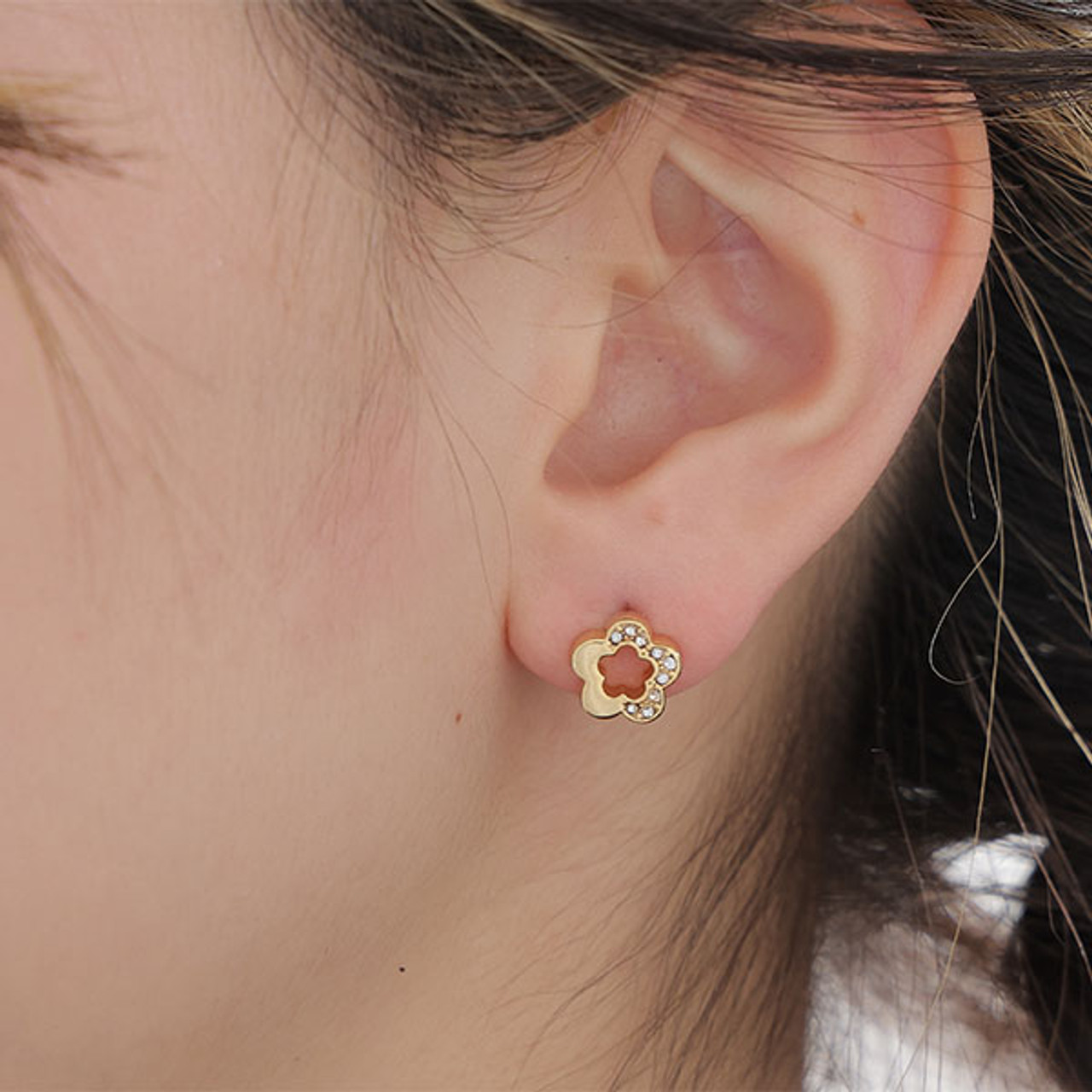 Half Stone Earrings Half Stone Earrings