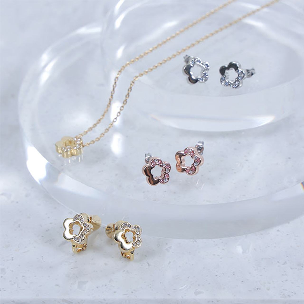 Half Stone Earrings Half Stone Earrings