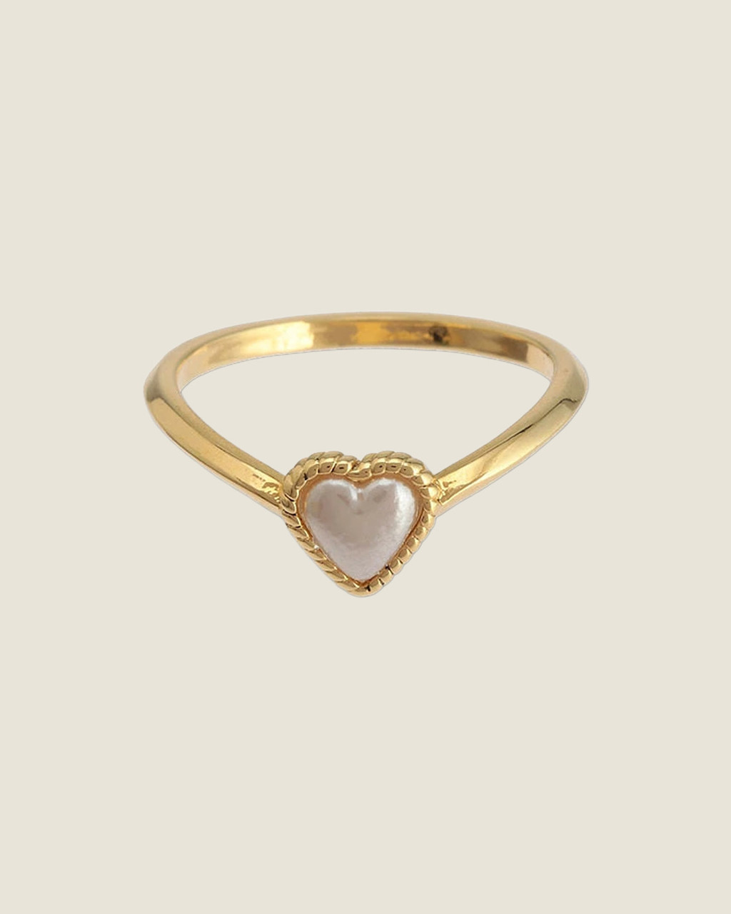 Pearl Heart and Daisy 2 Ring Set