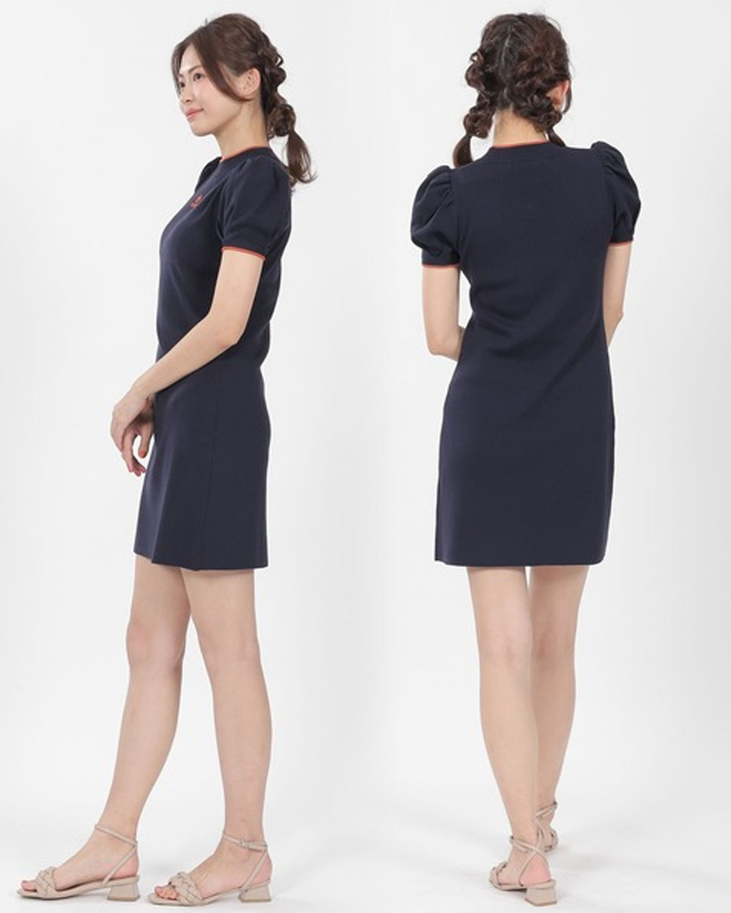 Puff Sleeve Fine Knit Dress
