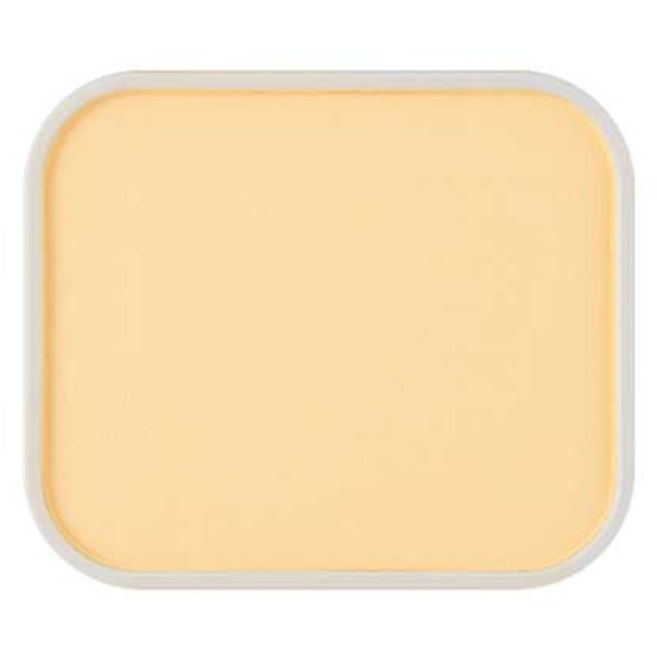 A rectanguar pan of yellow-beige powder foundation.