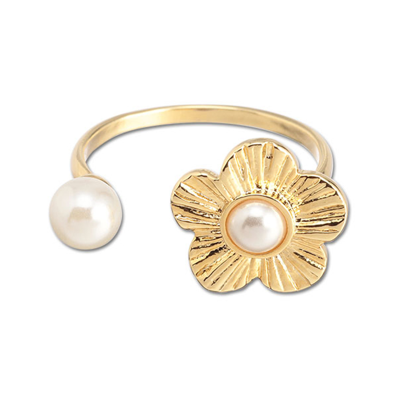 Pleated Metal Daisy Ring