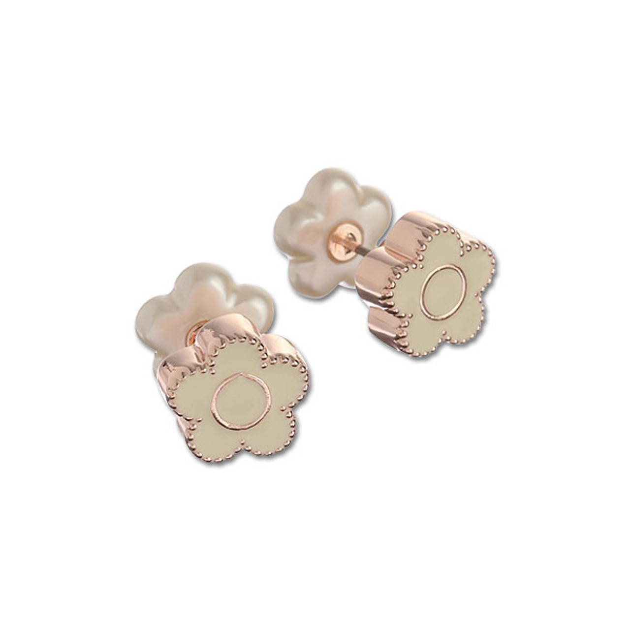 Pearly Double-Sided Daisy Earrings