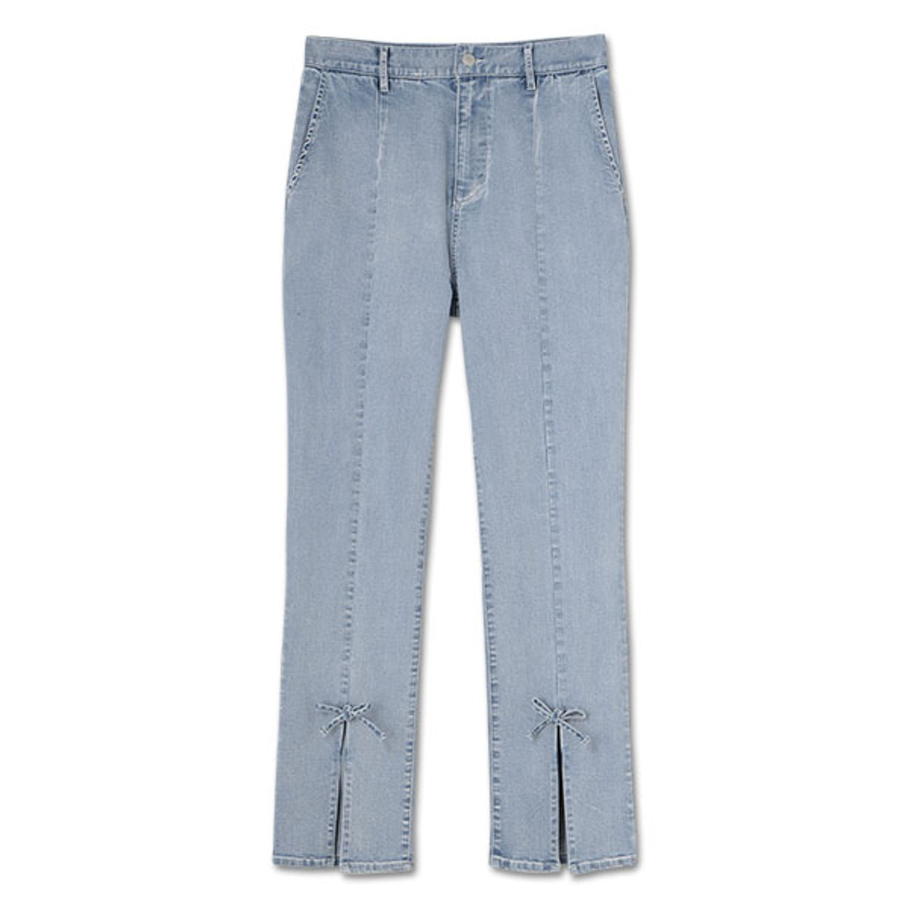 【RANCHIC】side slit denim ribbon pants side slit denim ribbon pants / RANCRIC(side slit denim