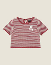 Striped Back Ribbon Pullover