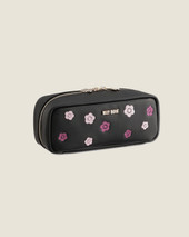 Bicolour Embroidery Double Pen Case