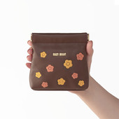 Bicolour Embroidery Spring Mouth Pouch