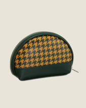 Houndstooth Patch Round Pouch