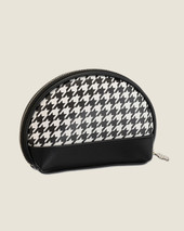 Houndstooth Patch Round Pouch