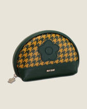 Houndstooth Patch Round Pouch
