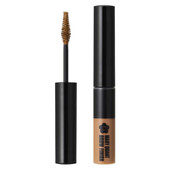 This image shows the bottle of Brow Finish. This shade is 01 Chestnut Brown. The bottle reads Mary Quant Brow Finish, and the applicator is similar to a standard mascara wand, but with a thin tip for precise application to your brows.  Easily add colour to your brows with this new brow mascara from Mary Quant.