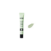 A green tube of colour corrector. There is Mary Quant Out Of Sight and the Mary Quant Daisy printed on the front. A small blob of light green product is to the right of the tube.