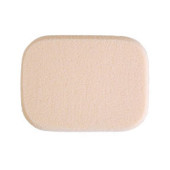 MEDIUM A soft, tablet-shaped puff designed to apply Smoo Make powder foundation and fit perfectly into a Mary Quant compact.