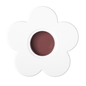 Bazaar Collection Multi Make Up Colour shade 04 Radish Red. The white daisy shaped case is closed and the centre of the daisy is clear, showing the deep muted red coloured product inside.