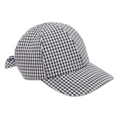 A black and white gingham cap.