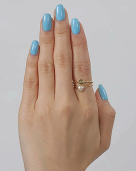 Pearl Heart and Daisy 2 Ring Set