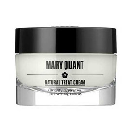 A pot of cream with MARY QUANT NATURAL TREAT CREAM and the Mary Quant Daisy printed on the front. This fresh, richly textured cream melts into the skin, leaving it moist and healthy.
