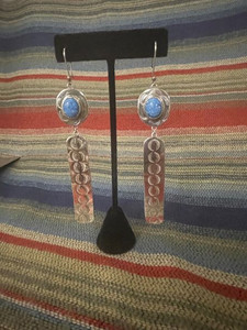 Denim Lapis & Silver Dangles