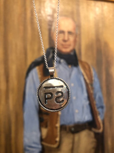 Round Large Sterling Cattle Brand Necklace Round Large Sterling Cattle Brand Necklace