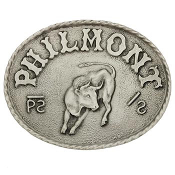 Philmont Bull Buckle - Pewter