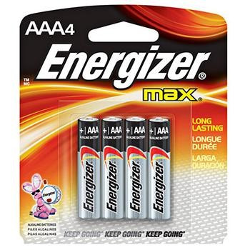 Energizer Max AAA 4 Pack Battery