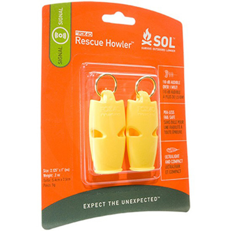 SOL Rescue Howler Whistle 2 Pack
