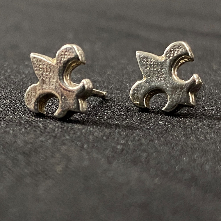 Fleur de lis Sterling Stud Earrings