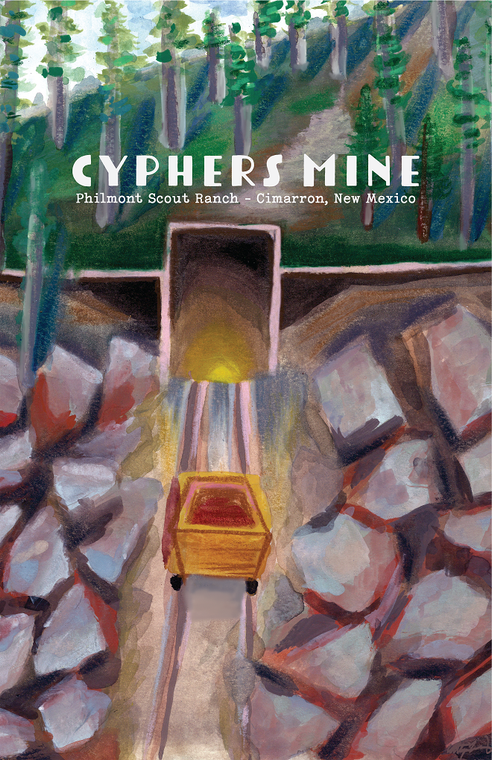 CYPHERS MINE WATERCOLOR PRINT