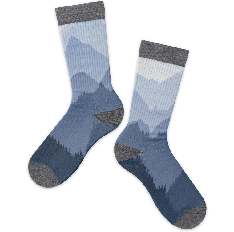Mountains Blue Sock