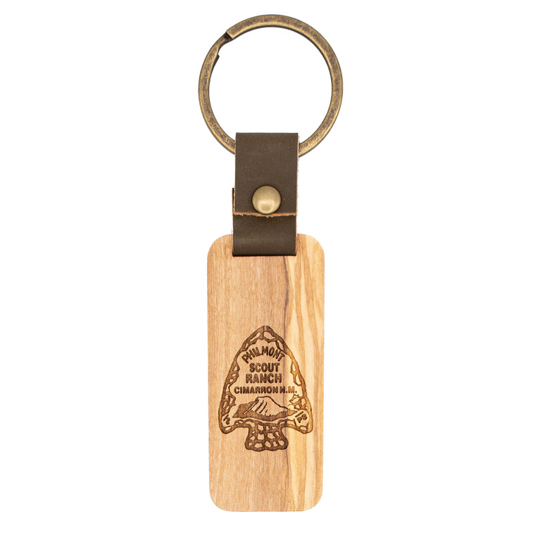 Wooden Arrowhead Keychain Fob