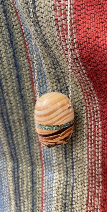 Pend Bark End W/Inlay Tq