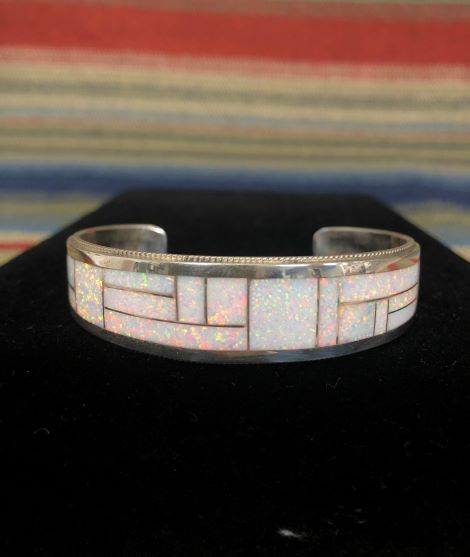 White Opal Inlay Bracelet