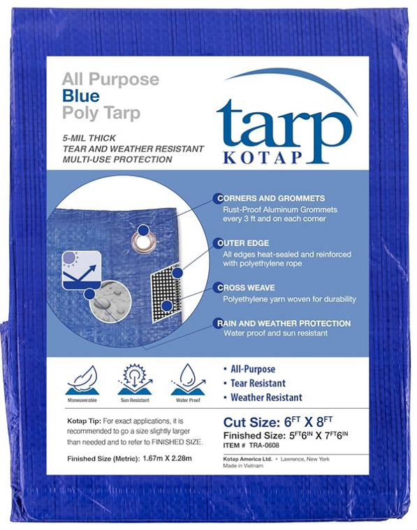 Blue Poly Tarp 6'X8'
