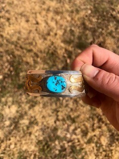 Sterling & Gold cuff w/Turquoise